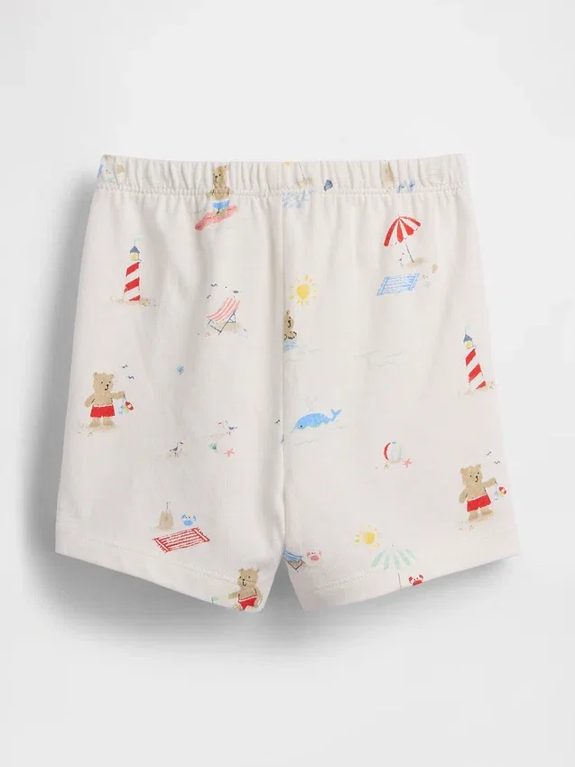 Baby First Favorites Shorts i ekologisk bomull med Beach Bear-motiv