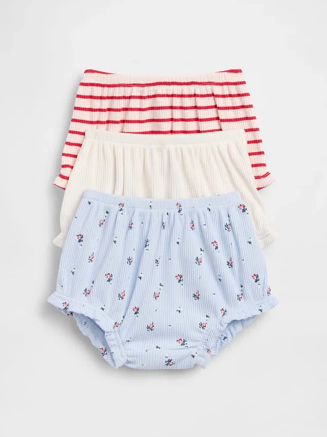 Baby First Favorites Tinyrib-bloomers med volanger (3-pack)