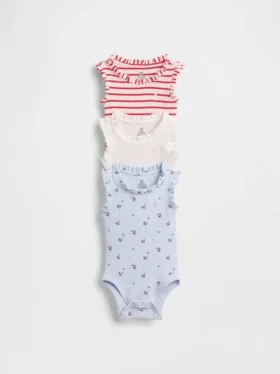 Baby First Favorites Tinyrib Ruffle Tank Bodysuit (3-pack)