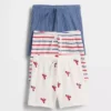 Baby First Favorites Tinyrib Stripe Pull-On Shorts (3-pack)