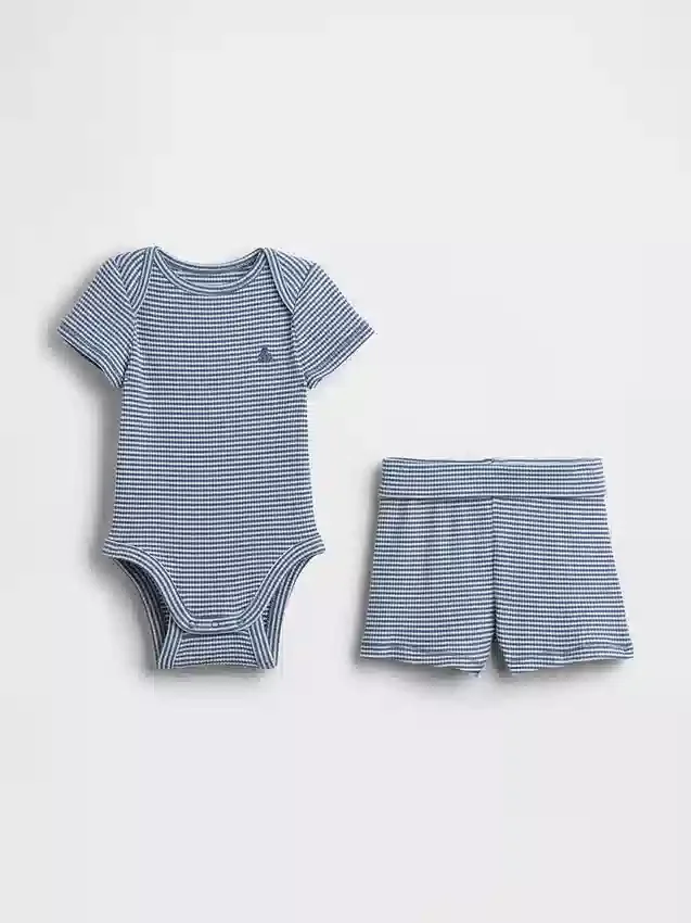 Baby Grow-With-Me Tinyrib-set med shorts