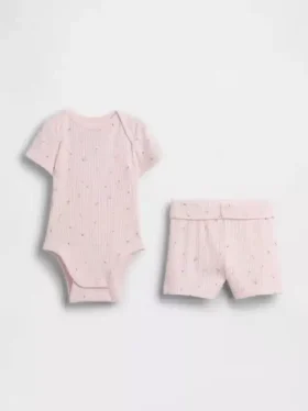 Baby Grow-With-Me Tinyrib-set med shorts