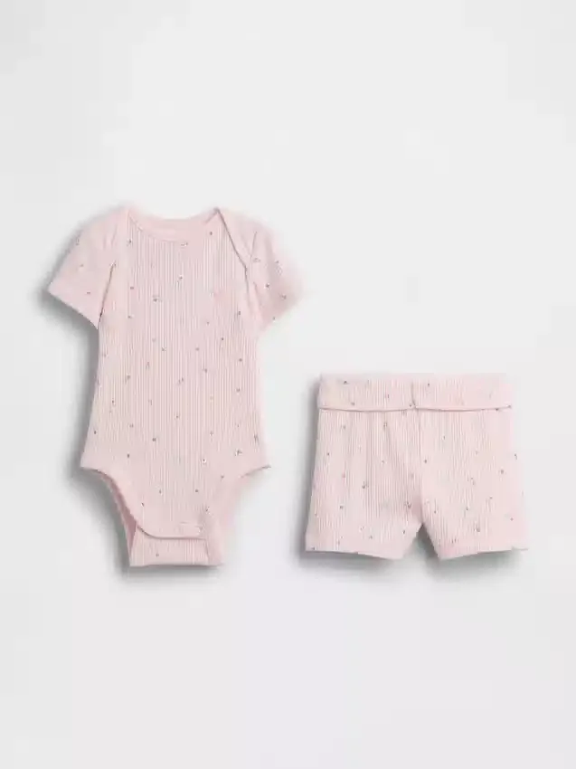 Baby Grow-With-Me Tinyrib-set med shorts