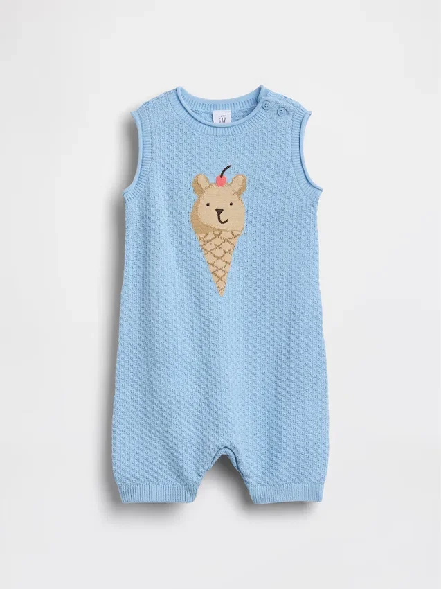 Baby Ice Cream Bear virkad kort heldress