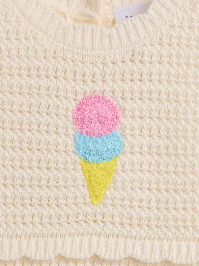 Baby Ice Cream virkad heldress med kort helkropp