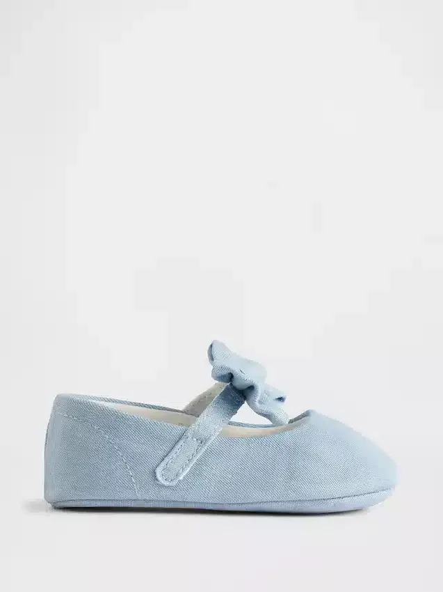 Baby-Mary Jane-skor i denim med rosett