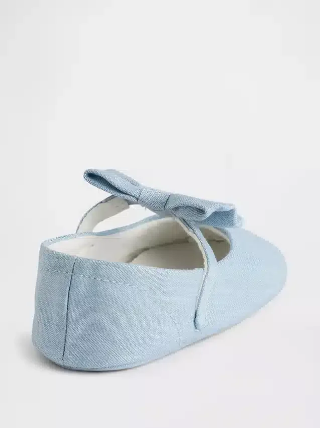 Baby-Mary Jane-skor i denim med rosett
