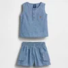 Baby-set i denim med fickor