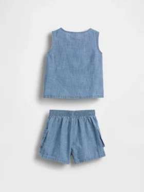 Baby-set i denim med fickor