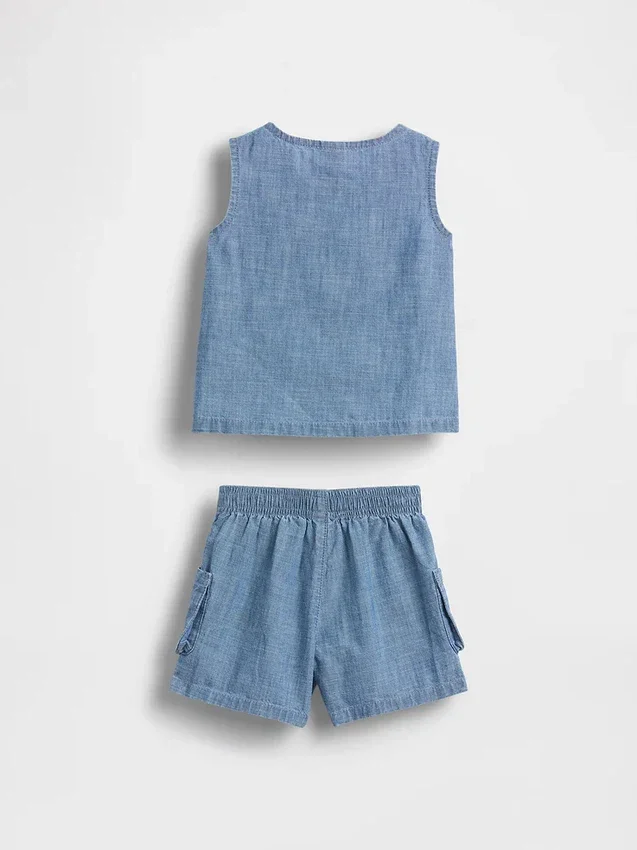 Baby-set i denim med fickor