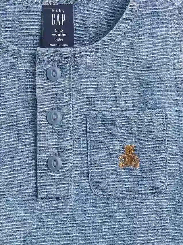 Baby-set i denim med fickor