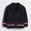 Baby-sjalcardigan i marint tema