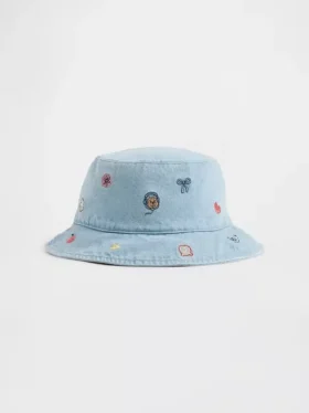 Baby & Småbarn Broderad denim-buckethat