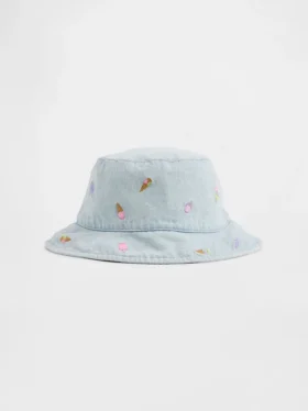 Baby & Småbarn Broderad denim-buckethat