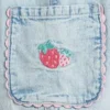 Baby & Småbarn-jeans i jordgubbsmönster med dragkedja och cargofickor