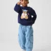 Baby & Småbarn-jeans med fickor och dragkedja i Brannan Bear-design