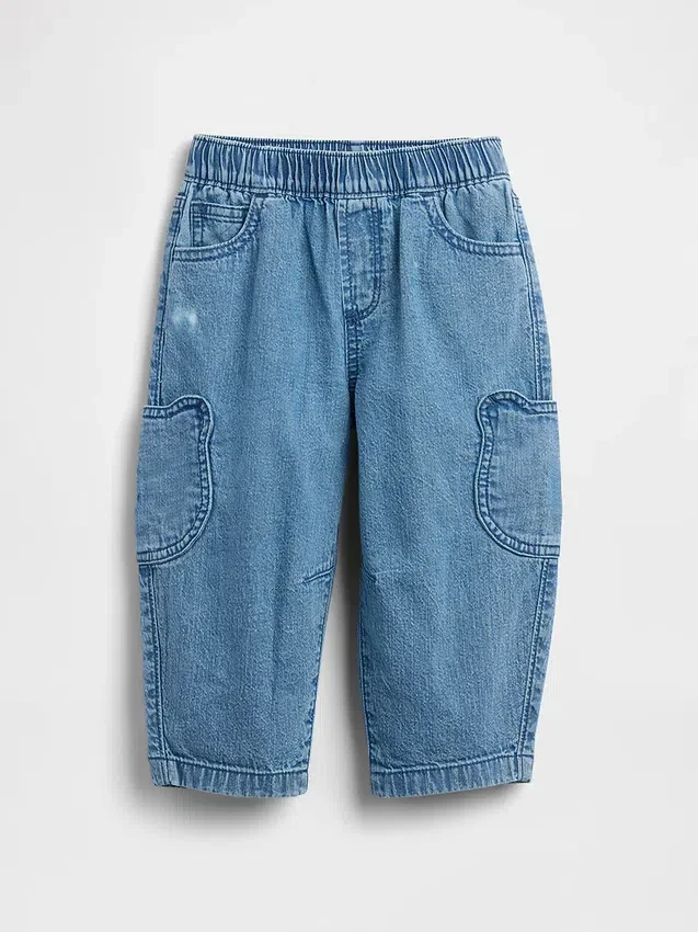 Baby & Småbarn-jeans med fickor och dragkedja i Brannan Bear-design
