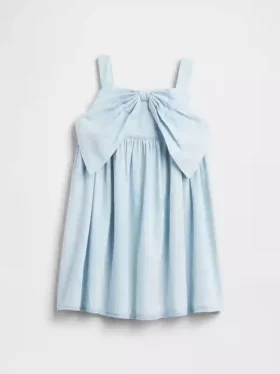 Baby & Småbarn-klänning i denim med rosett