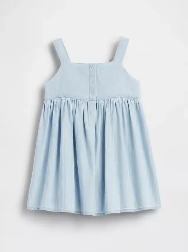 Baby & Småbarn-klänning i denim med rosett