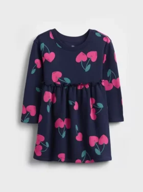 Baby & Småbarn-klänning i sweatshirt med volanger i midjan