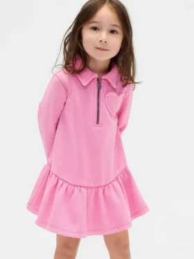 Baby & Småbarn-modellen av sweatshirtklänning med halv dragkedja för spädbarn och småbarn