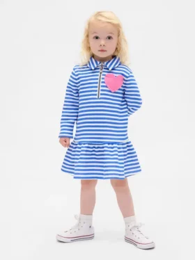 Baby & Småbarn-modellen av sweatshirtklänning med halv dragkedja för spädbarn och småbarn