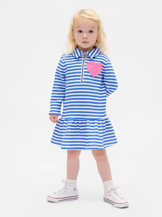 Baby & Småbarn-modellen av sweatshirtklänning med halv dragkedja för spädbarn och småbarn