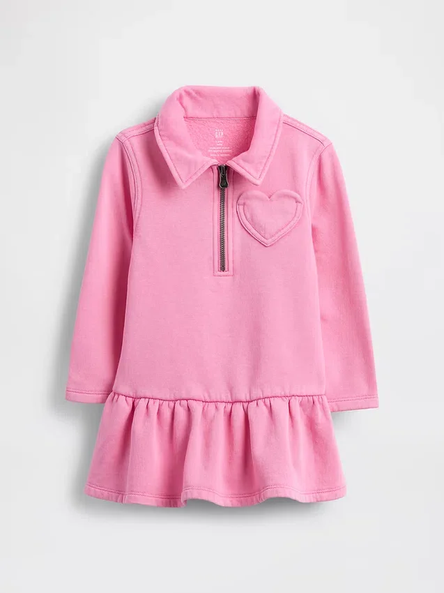 Baby & Småbarn-modellen av sweatshirtklänning med halv dragkedja för spädbarn och småbarn