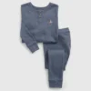Baby & Småbarn-pyjamas-set i ekologisk bomull med melerad färg för spädbarn och småbarn