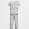 Baby & Småbarn-pyjamas-set i ekologisk borstad bomull med dinosauriemotiv för spädbarn och småbarn