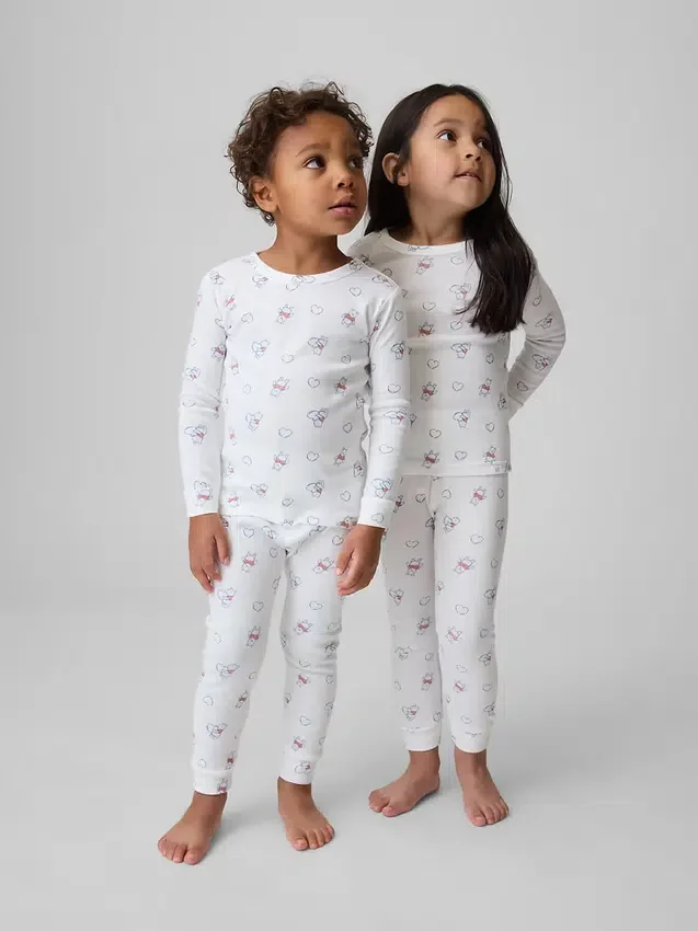 Baby & Småbarn-pyjamas-set i ekologisk borstad bomull med Nalle Puh-motiv för spädbarn och småbarn