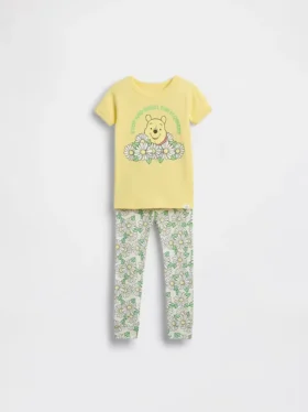 Baby & Småbarn-pyjamas-set i ekologisk borstad bomull med Nalle Puh-motiv för spädbarn och småbarn