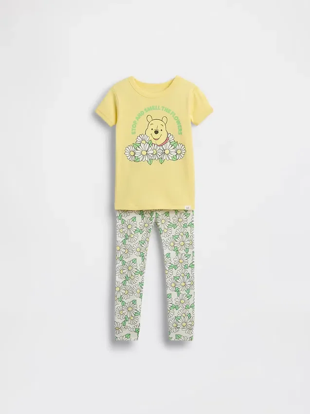 Baby & Småbarn-pyjamas-set i ekologisk borstad bomull med Nalle Puh-motiv för spädbarn och småbarn