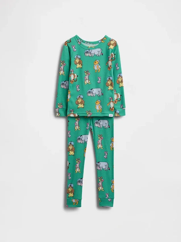 Baby & Småbarn-pyjamas-set i ekologisk borstad bomull med Nalle Puh-motiv för spädbarn och småbarn