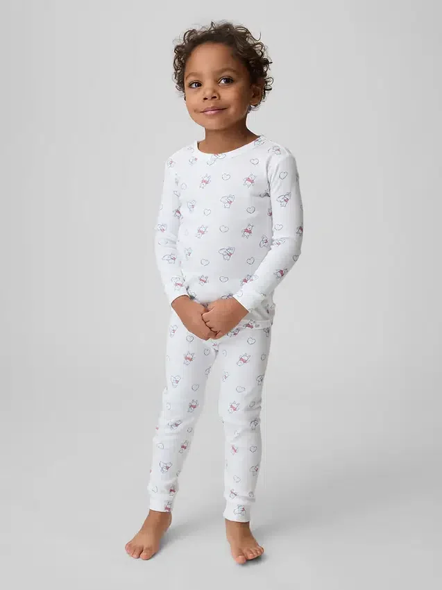 Baby & Småbarn-pyjamas-set i ekologisk borstad bomull med Nalle Puh-motiv för spädbarn och småbarn