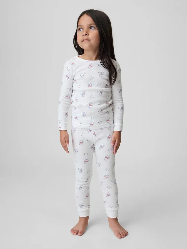 Baby & Småbarn-pyjamas-set i ekologisk borstad bomull med Nalle Puh-motiv för spädbarn och småbarn