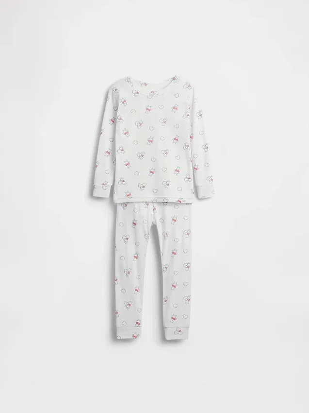 Baby & Småbarn-pyjamas-set i ekologisk borstad bomull med Nalle Puh-motiv för spädbarn och småbarn