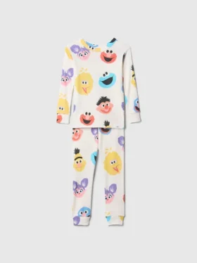 Baby & Småbarn Pyjamas-set i ekologisk borstad bomull med Sesamstaden-motiv för spädbarn och småbarn