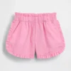 Baby & Småbarn-shorts i linne-bomullsblandning med volanger och delfinmotiv