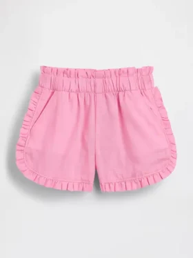 Baby & Småbarn-shorts i linne-bomullsblandning med volanger och delfinmotiv
