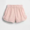 Baby & Småbarn-shorts i linne-bomullsblandning med volanger och delfinmotiv