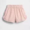 Baby & Småbarn-shorts i linne-bomullsblandning med volanger och delfinmotiv