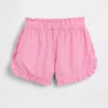 Baby & Småbarn-shorts i linne-bomullsblandning med volanger och delfinmotiv
