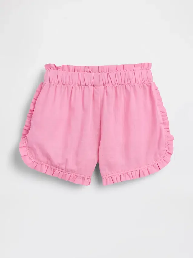 Baby & Småbarn-shorts i linne-bomullsblandning med volanger och delfinmotiv