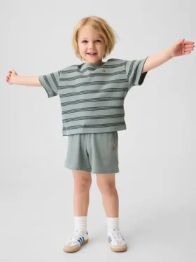 Baby & Småbarn-shorts i våffelstickning med dragkedja