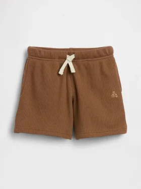Baby & Småbarn-shorts i våffelstickning med dragkedja