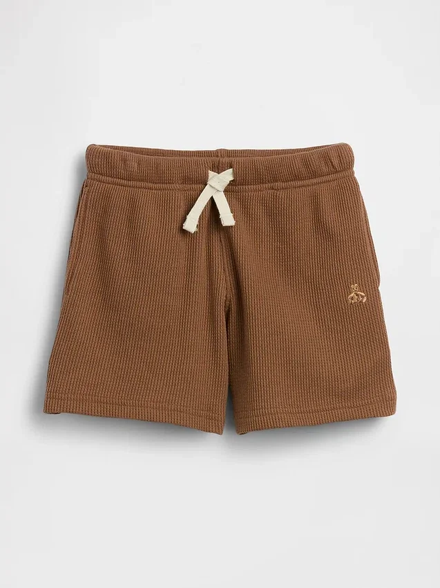 Baby & Småbarn-shorts i våffelstickning med dragkedja