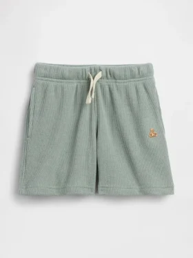 Baby & Småbarn-shorts i våffelstickning med dragkedja