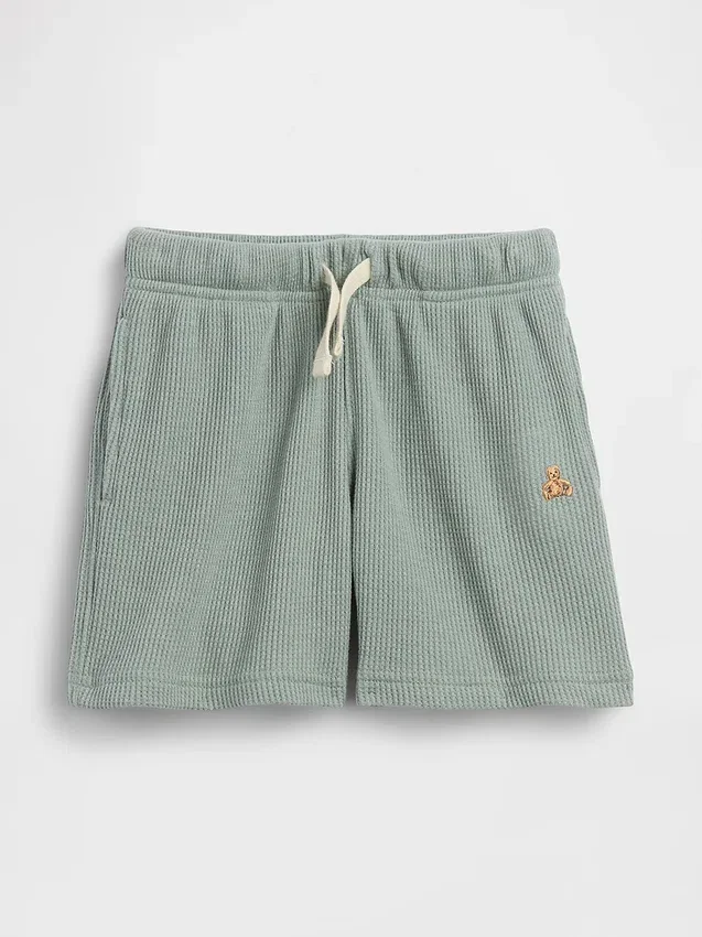 Baby & Småbarn-shorts i våffelstickning med dragkedja