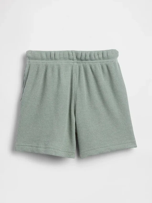 Baby & Småbarn-shorts i våffelstickning med dragkedja
